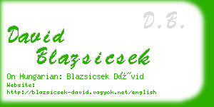 david blazsicsek business card